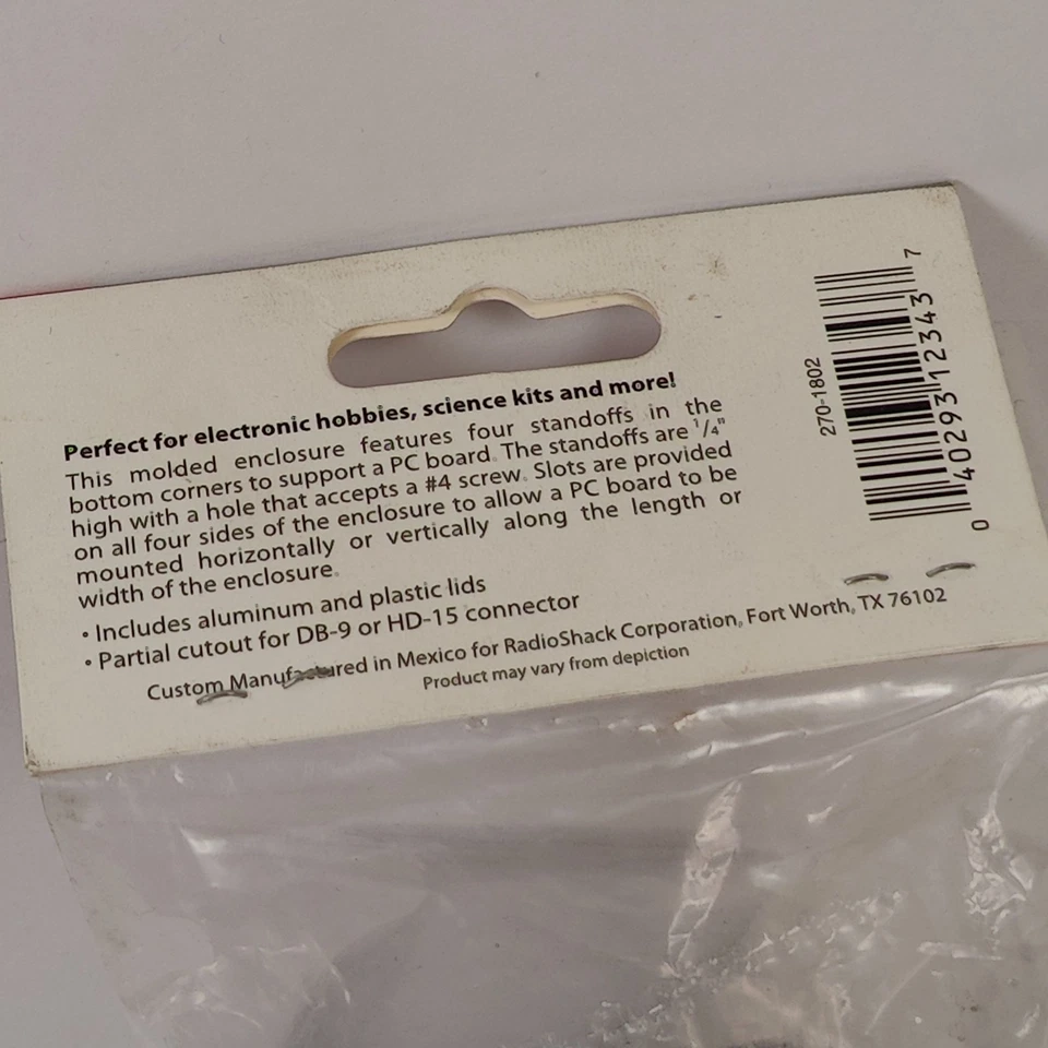 "Caja de plástico ABS 270-1801 RadioShack Project 3x2x1"" nueva sellada" Foto 4 de 4