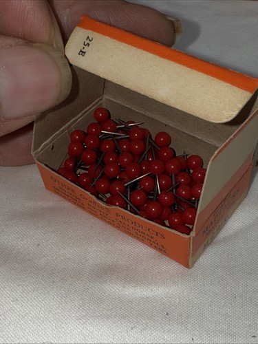 Vintage Graffco Map Tacks Lot 10 Different Colors Plastic Heads/Needle Points - Picture 9 of 20