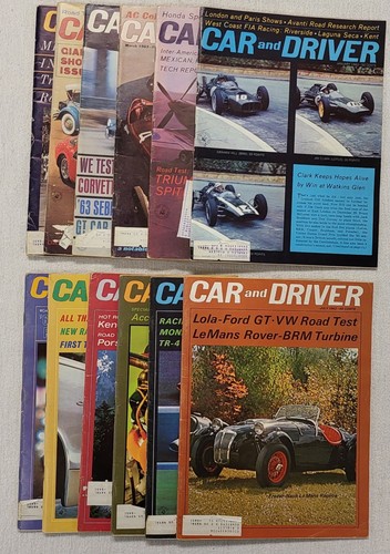 Car And Driver Magazine 1963 Full Year Lot Set Of 12 Good-Decent Condition - Picture 1 of 17