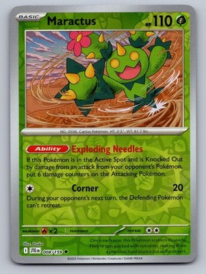 Maractus 008/159 Uncommon Journey Together Pokemon Reverse Holo Near Mint