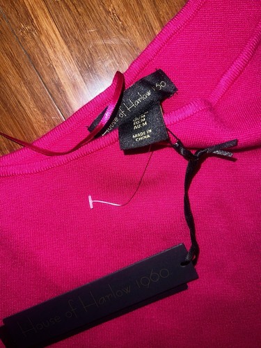 NWT Women's House of Harlow 1960 Luxe Essential Cropped Top Pink Medium $70 MSRP - Picture 3 of 5