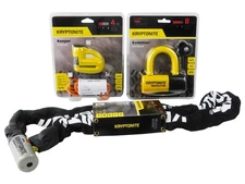 Kryptonite 5-S2 Disc Lock Black and Disc Lock Yellow w/912 4ft Integrated Chain