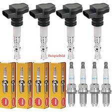4x FEBI BILSTEIN Zündspule + 4x NGK Zündkerze für Peugeot 206 +  T3E 1.4i