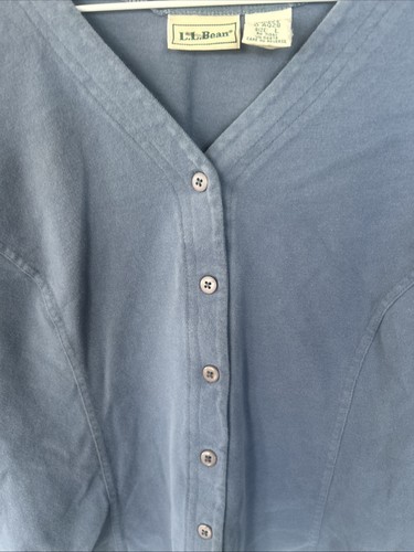 L.L. Cardigan donna Bean vintage blu carino 100% cotone come nuovo - taglia L - Foto 2 di 13
