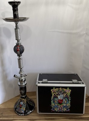 ED HARDY HOOKAH SET TATTOO COLLECTION WITH BOX CASE INCOMPLETE NO HOSE EH DISH