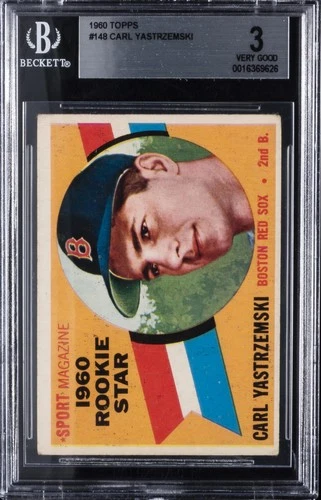 1960 TOPPS ROOKIE STAR #148 CARL YASTRZEMSKI ROOKIE RC BGS 3