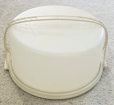 Vintage Tupperware 12" Kuchenheber - durchsichtig oben 1257 beige unten 1256 Griff 1258 LNC