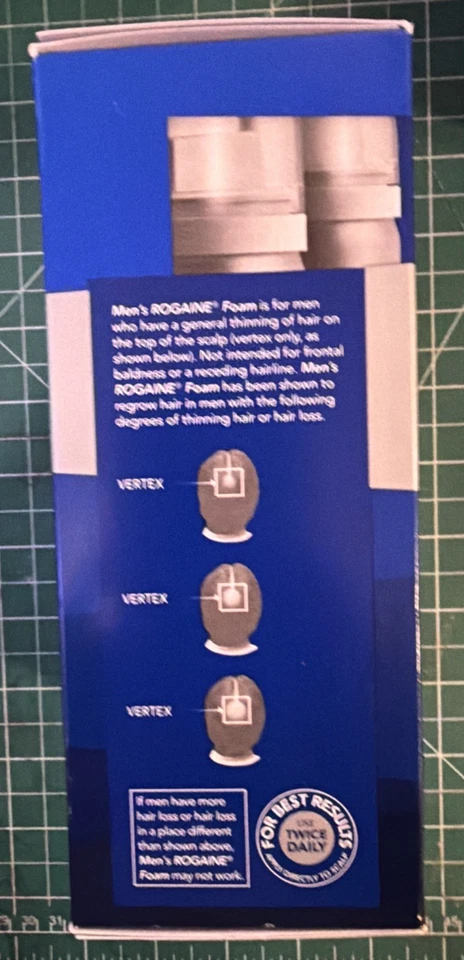 Tratamiento de regeneración del cabello con espuma sin perfume ROGAINE 5 % para hombre - Paquete de 3, caducidad 6/27 Foto 4 de 4