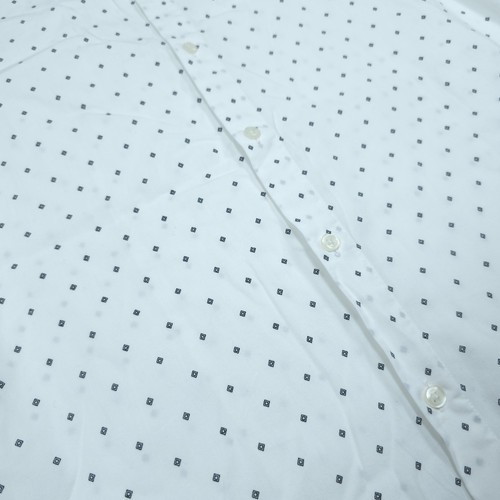 Reiss Shirt Mens Size L White Long Sleeve Polka Dot Button Up Reiss Shirt - Picture 6 of 13