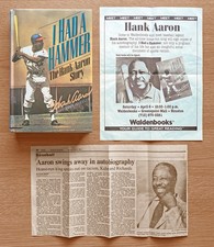 Hank Aaron, I Had a Hammer, SIGNED 1st editio...