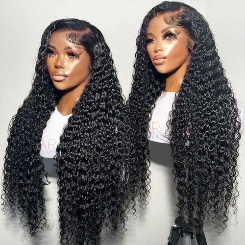 Gufens 30 Inch Deep Wave Lace Front Wigs Human Hair 200 Density 13x6 HD Lace ... - Picture 2 of 7