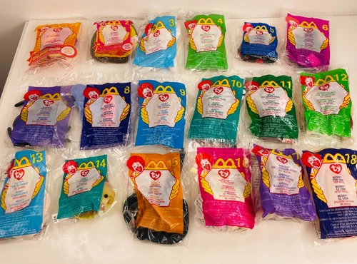 Vintage 2000 McDonald's TY Teenie Beanie Babies Complete Set of 18 New Sealed