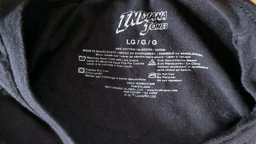 INDIANA JONES Temple Of Doom schwarzes grafisches T-Shirt Herren Größe Large 1980er FILM - Bild 3 von 6