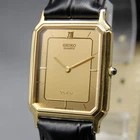 1975 [Near MINT] Vintage SEIKO Dolce 9520-5140 25mm Gold Dial Quartz Men's Watch