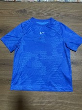 Nike Blue Dri Fit Tee Youth Boys Large Has Nike Written all Over Top, Excellent
