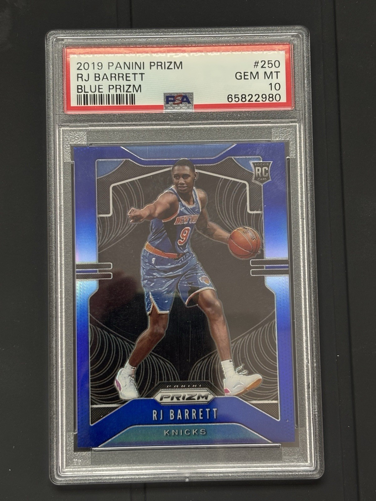 2019 Panini Prizm RJ Barrett RC Blue Prizm /199 PSA 10