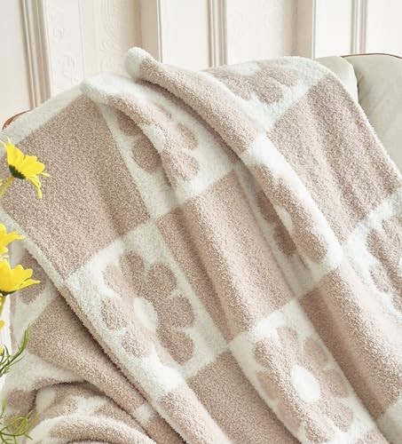 Ultra Suave Acogedor Girasol Tejido a Cuadros Tiro 50”x60” Flor Crema - Imagen 8 de 8