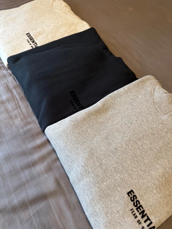 Auténtica sudadera con capucha Essential Fear Of God S22 elástica limitada negra todas las tallas Foto 2 de 4