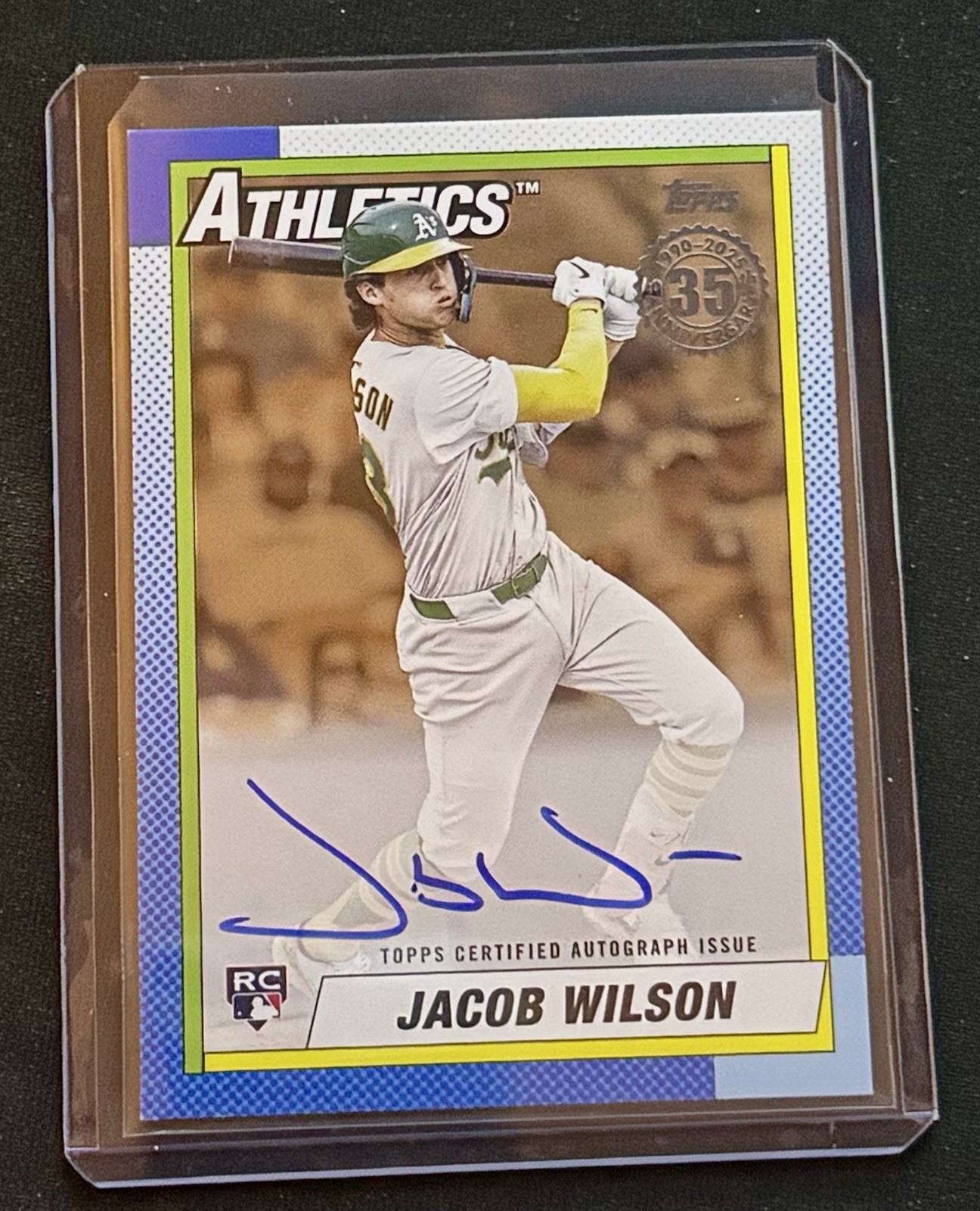 2025 Topps Series 1  Jacob Wilson 1990 Baseball Autographs #90A-JWI Gold 23/50