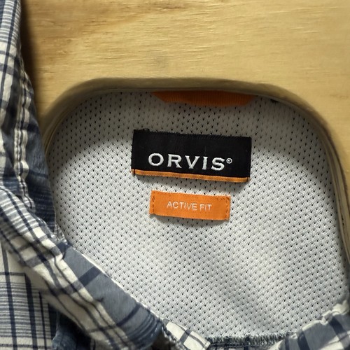 Orvis Active Fit Shirt Mens Size XXL Blue Plaid Button Down Long Sleeve - Picture 4 of 8
