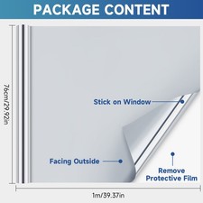 Mirror Reflective One Way Mirror Window Film Privacy Glass Solar Tint