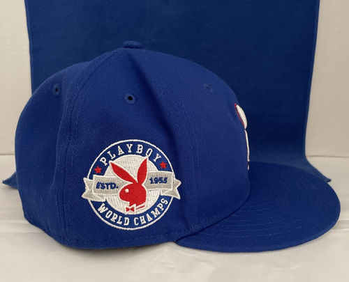 Lids Playboy "Playboy ESTD. 1955 World Champs" Blue Fitted Men's Hat Size 7 1/2 - Picture 5 of 10