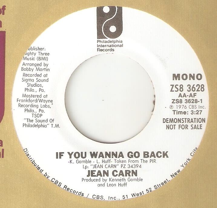 photo of Jean Carn If You Wanna Go Back Pir Promo Wigan Casino Philly  45