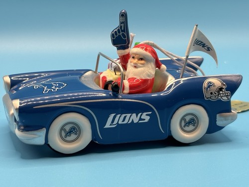 2011 Danbury Mint Detroit Lions Santa Christmas Ornament Victory Car w/ Box - Picture 2 of 7