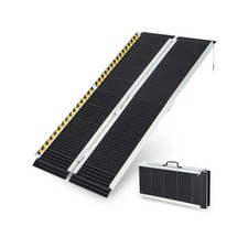 Costway 5FT Portable Aluminum Wheelchair Ramp with Transition Plate 2348