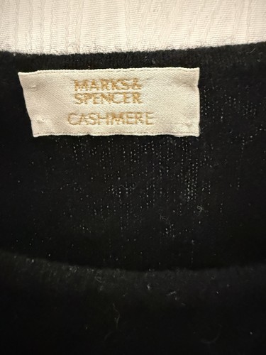 Marks & Spencer Cashmere Black Short Sleeve Sweater Women’s M Quiet Luxury - Picture 2 of 5