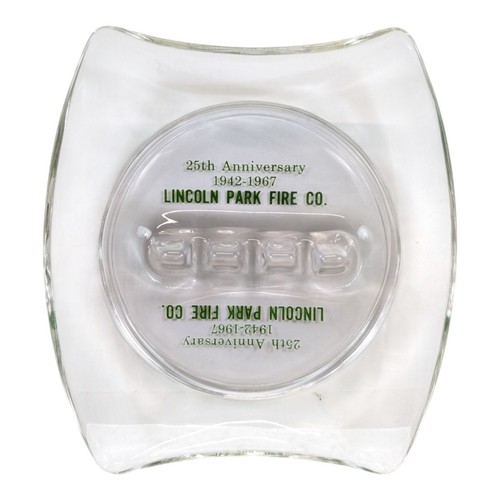 Mid Century Lincoln Park Fire Co PA Glass Ashtray 1967 - Picture 1 of 4