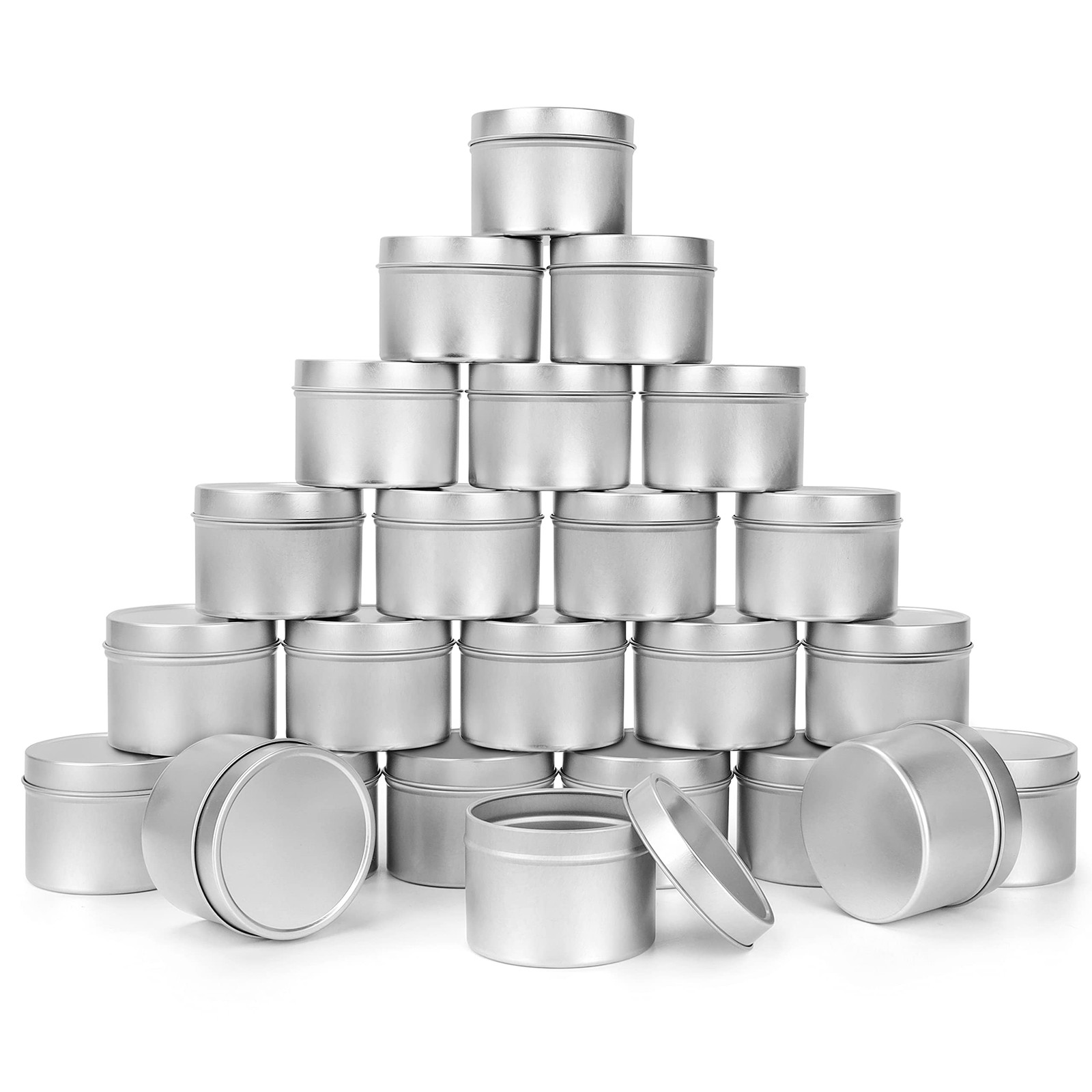 Metalldosen mit Deckel für die Kerzenherstellung (24er Set) 120 ml