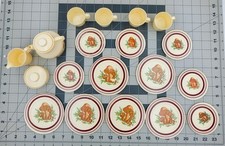 Happy Mushroom Tea Set Chilton Plastic Toy Dishes Pretend Play Cups Plates 18 Pc