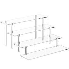 HENABLE 4 Tier Acrylic Perfume Organizer Stand, Clear Display Risers for Perf...
