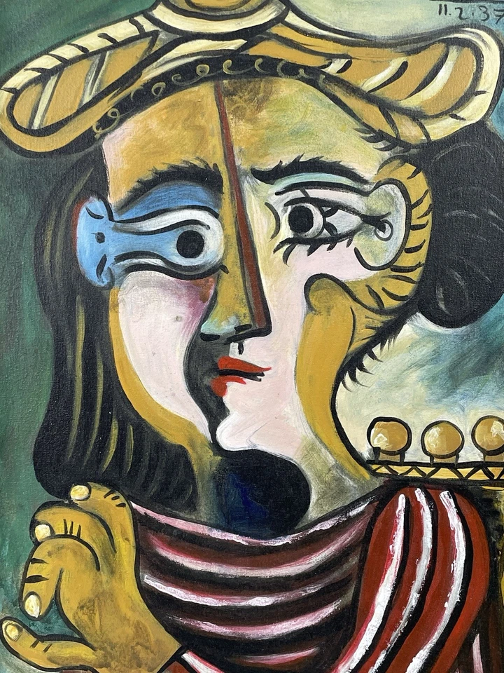 Pablo Picasso Óleo Sobre Lienzo (Hecho a Mano) Firmado y Estampado Enmarcado Foto 2 de 4