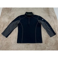 Kuhl Kashmira Fleece Quarter Zip Pullover Boys XS 5-6 Dark Navy Mock Neck EUC