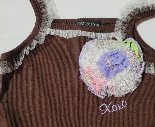 Bebé Niña Túnica Floral Marrón, Conjunto Leggings Acanalados, Talla 12 Meses - Imagen 3 de 4