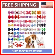  Luxury 50 Pack Small Dog Bow Ties - Assorted Colors for Stylish Grooming  ...