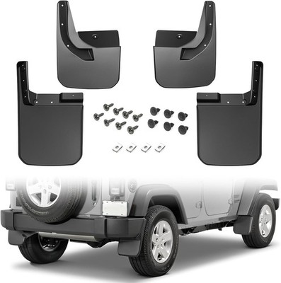 4 Pack Front & Rear Mud Flaps for Jeep Wrangler JL 2018-2026 Splash Guards