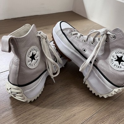 Converse Run Star Hike Platform Leather High Top Shoe Women's Size 6 Tan
