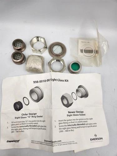 New NOS Emerson Copeland 998-0010-00 Sight Glass Kit