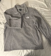 The North Face Men's Grey Quarter Zip Sweater Fleece Pullover Sz XL
