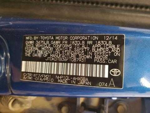 Toyota Prius C Tire Pressure Set Switch 2017 2016 2015 2014 2013 - Picture 9 of 9