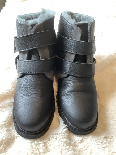 EMU Australia Bass Womens Leather Waterproof Sheepskin Lined Boots  UK 3 (W5 M4)