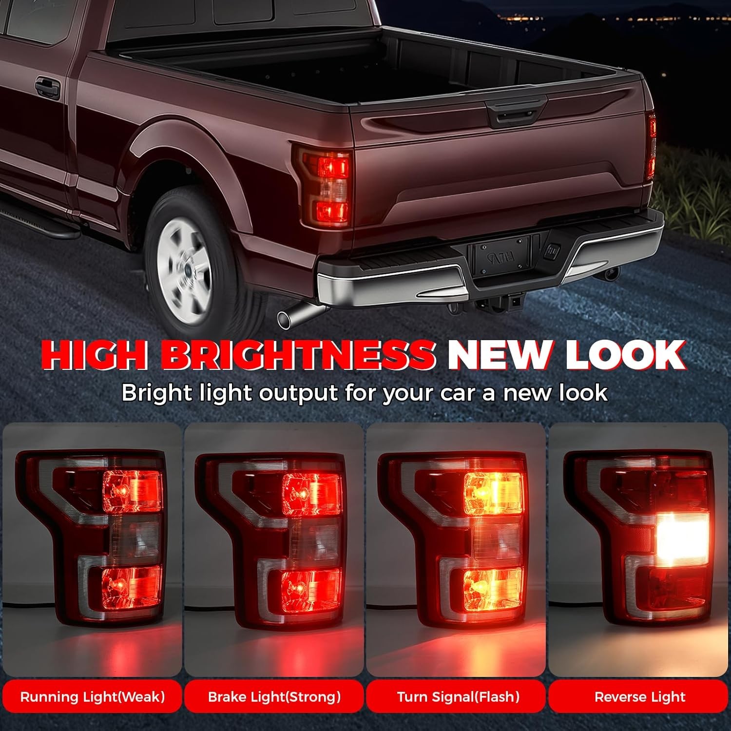F150 Tail Lights Assembly Compatible With 2018 2019 2020 Ford F150 Left Driver S