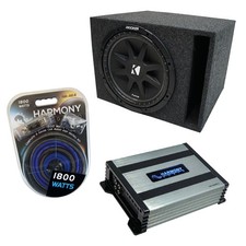 Universal Car Stereo Vented Port Single 10 Kicker Comp C10 Sub Box HA-A400.1 Amp