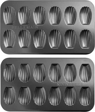 Bellemain Madeleine Pan | 12-Well Mold Makes 12 one pack, Carbon 
