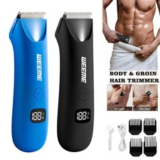 Electric Body Hair Trimmer USB Groin Trimmer Wet/Dry Shaver Groomer w/ LED Light