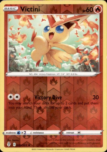 Pokemon Victini 20/203 Evolving Skies Reverse Holo 4 Card Lot