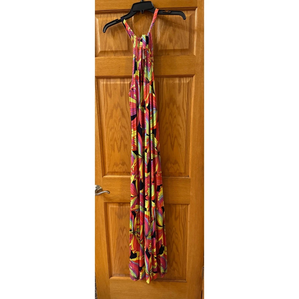 Maxi Vestido Halter Estampado Multicolor Para Mujer Trina Turk Talla Pequeña Nuevo Sin Etiquetas Foto 4 de 4